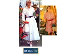 8255 VOGUE FLARE BUTTON SS-LS DRESS LENGTHS PATTERN 8-12  OR  20-24 CHOICE UNCUT